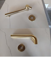 Brushed Gold wall mount bath spout 180° swivel bathtub basin sink vanity